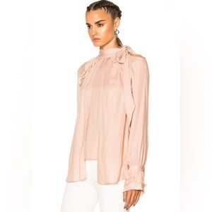 IRO Frejan Voile Cold Shoulder Top in Pink Sand